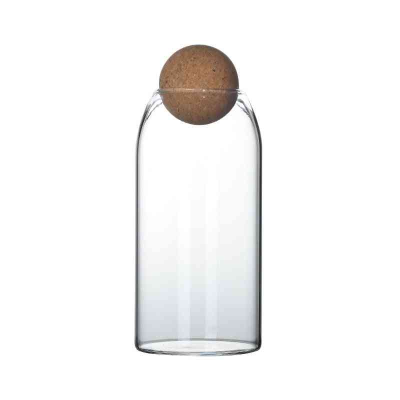 Skladovacia sklenená fľaša z bezfarebného korku bez olova - priehľadné nádoby uzavreté v plechovkách