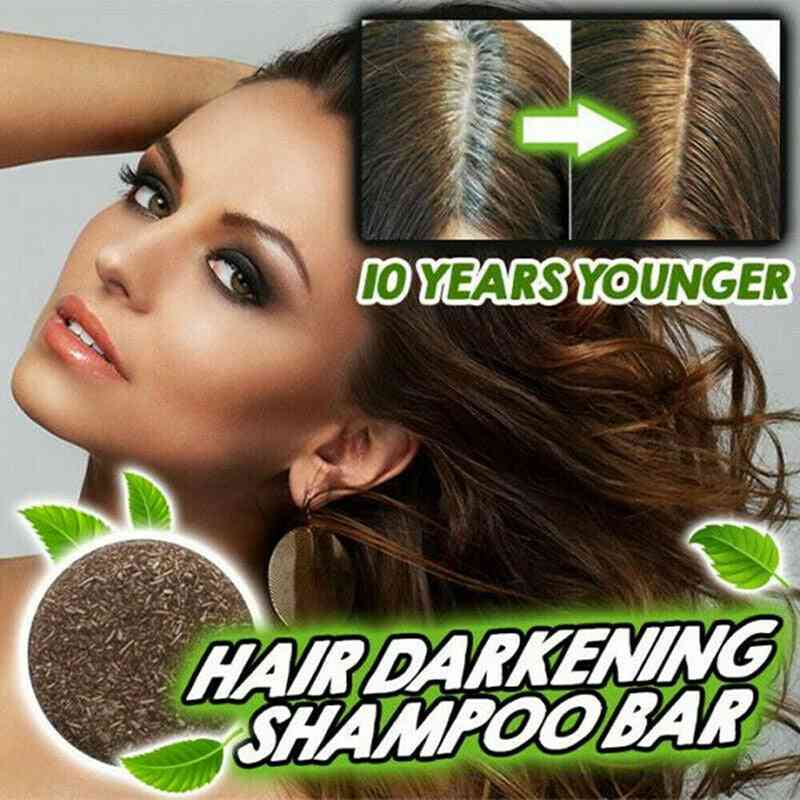 Barra de champú para oscurecer el cabello - control de aceite limpieza nutritiva, hidratante y calmante -