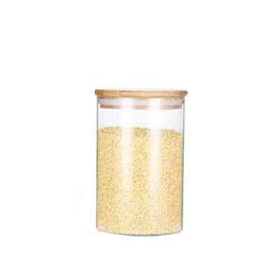 Kitchen Food Storage Glass Jars Sealed Cans With Cover - Spice Jars, Candy, Tea Kitchen Storage Box