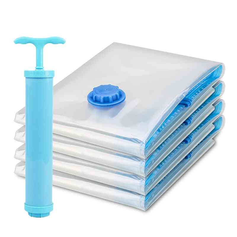 Vacuum Bag For Clothes Storage With Valve - Home Organizer Transparent Foldable Compressed Large Seal Space Saving Seal Bags
