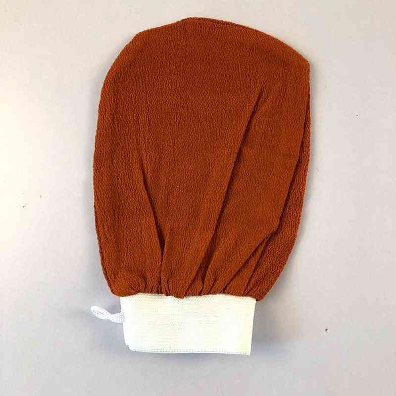 Nova piling rokavica za kopel, piling rokavice za telo, obrazna rjava - orodje za piling kože za prhanje
