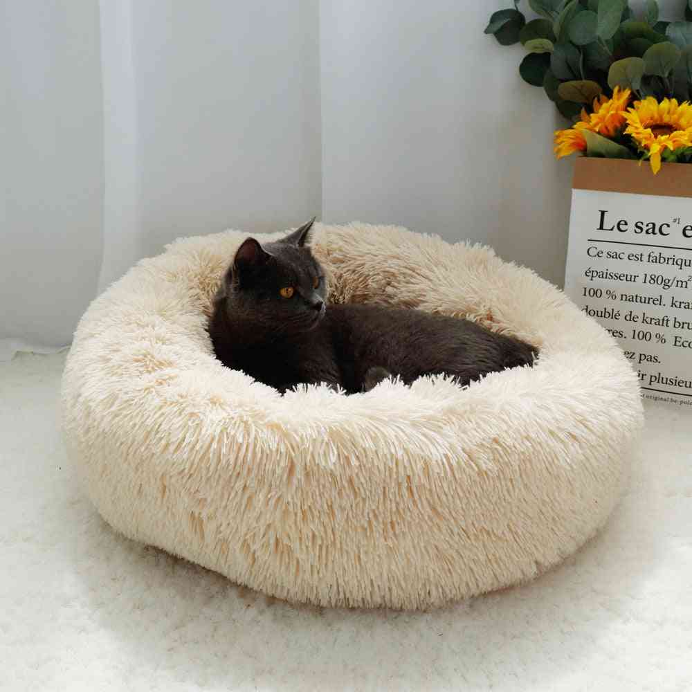 Teplý, flísový a okrúhly vankúš / posteľ pre domáce zvieratá