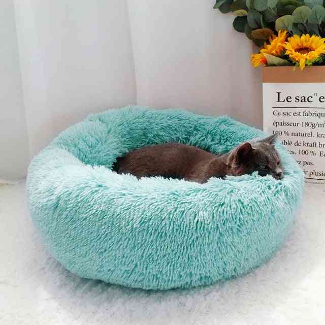 Teplý, flísový a okrúhly vankúš / posteľ pre domáce zvieratá