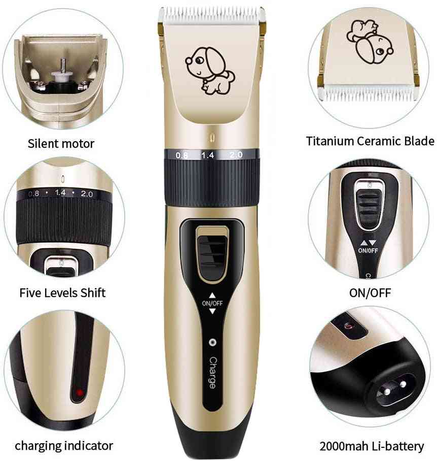 Electrical Dog Hair Trimmer Usb Charging Clipper- Rechargeable  Remover Grooming Machine