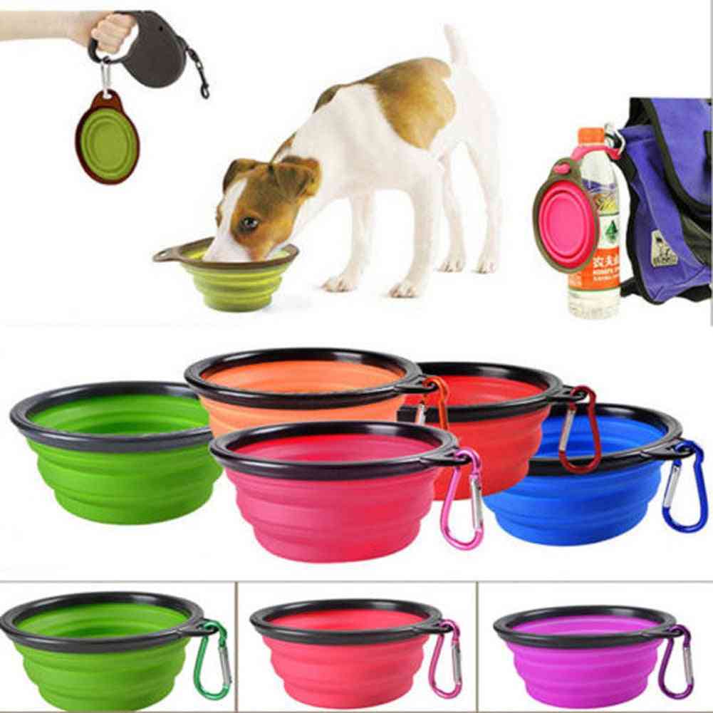 Dog Folding Silicone Travel Bowl For Dog Portable Collapsible Folding, Dog Bowl For Pet Cat Food Water Feeding