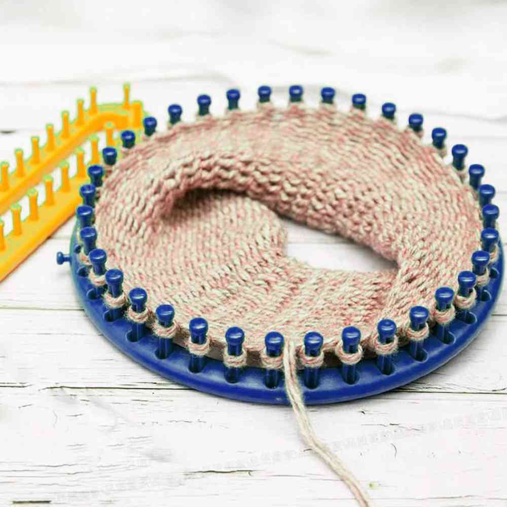 Plastic Round Cap Crochet Weaving Knitting Needle Loom Tools For Hat Scarf