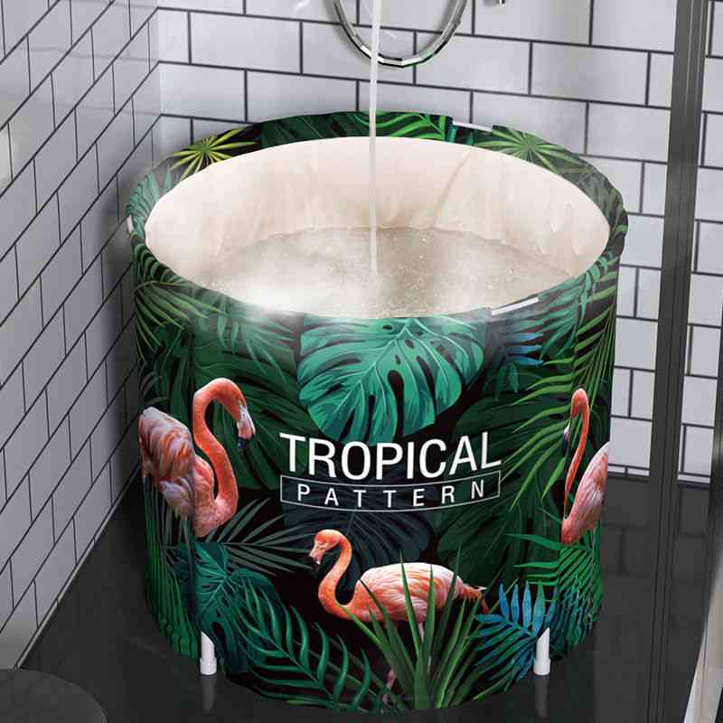 Tropical Pattern, Folding, Portable And Non-inflatable Bath Tub