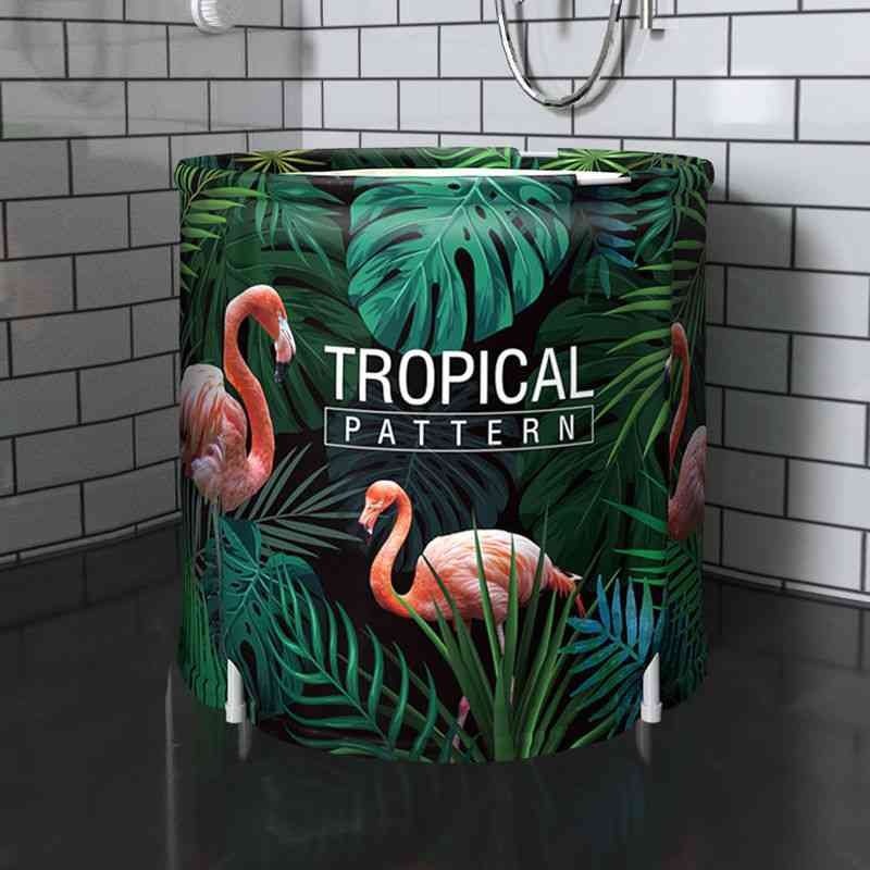 Tropical Pattern, Folding, Portable And Non-inflatable Bath Tub