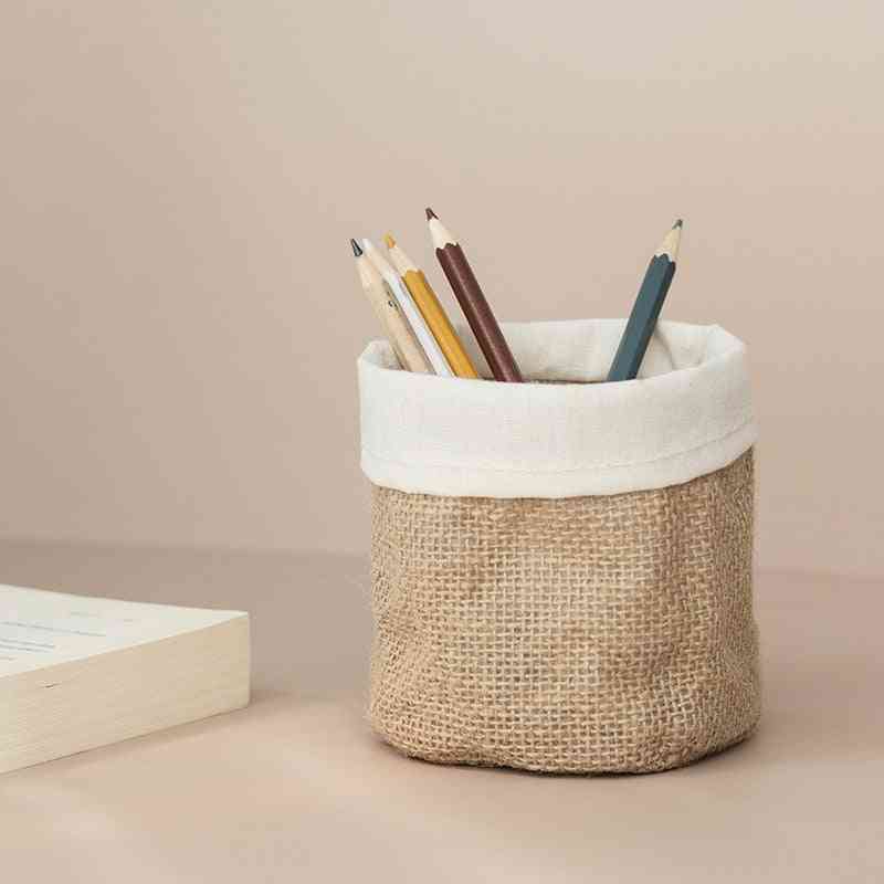 Abrigos de macetas de papel kraft para oficina: bolsa creativa para plantas de escritorio para almacenamiento de cosméticos y decoración del hogar