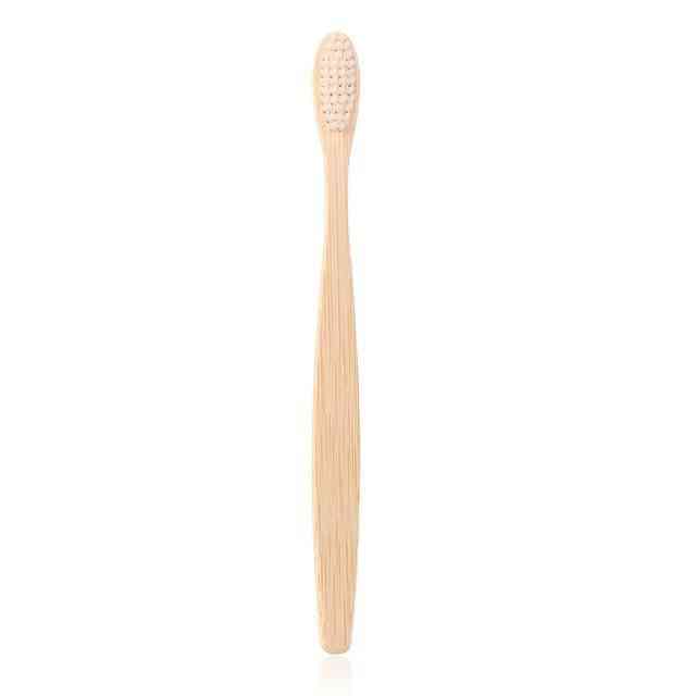1 pieza de fibra suave con mango de bambú sólido de madera - cepillos de dientes ecológicos para el cuidado bucal de adultos
