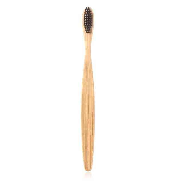 1 pieza de fibra suave con mango de bambú sólido de madera - cepillos de dientes ecológicos para el cuidado bucal de adultos