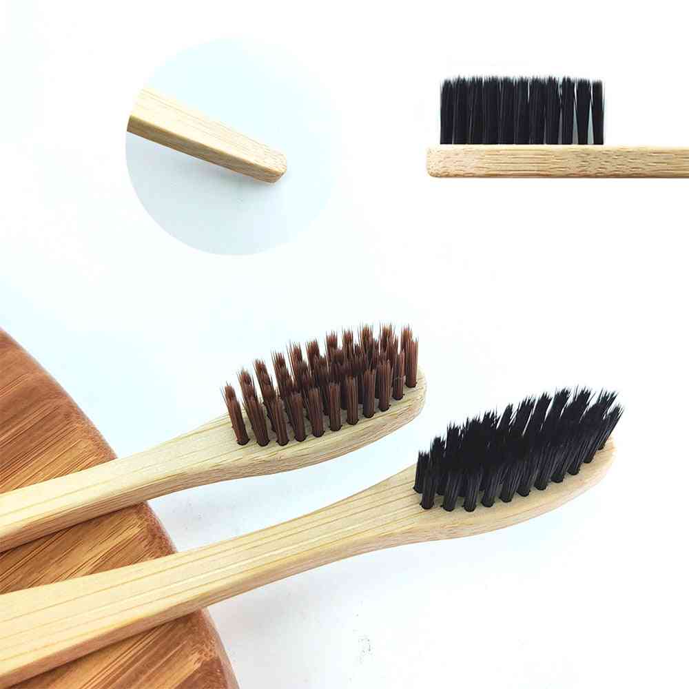 12 יח '\ אריזה - שולחן פחם במבוק טבעי, מברשת שיניים לשיער רך מברשות ידידותיות לסביבה כלי טיפול לניקוי פה | מברשות שיניים