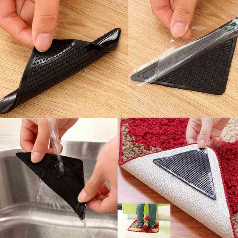 Reusable Washable Silicone Grip Slip Stickers For Bathroom Rugs And Mat