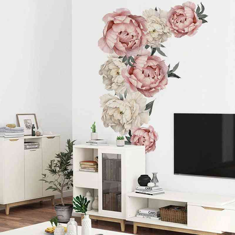 Virág fal matricák - romantikus virágok lakberendezés hálószoba, nappali
