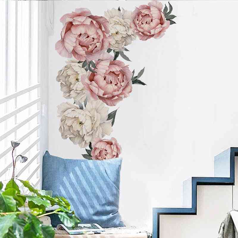 Virág fal matricák - romantikus virágok lakberendezés hálószoba, nappali