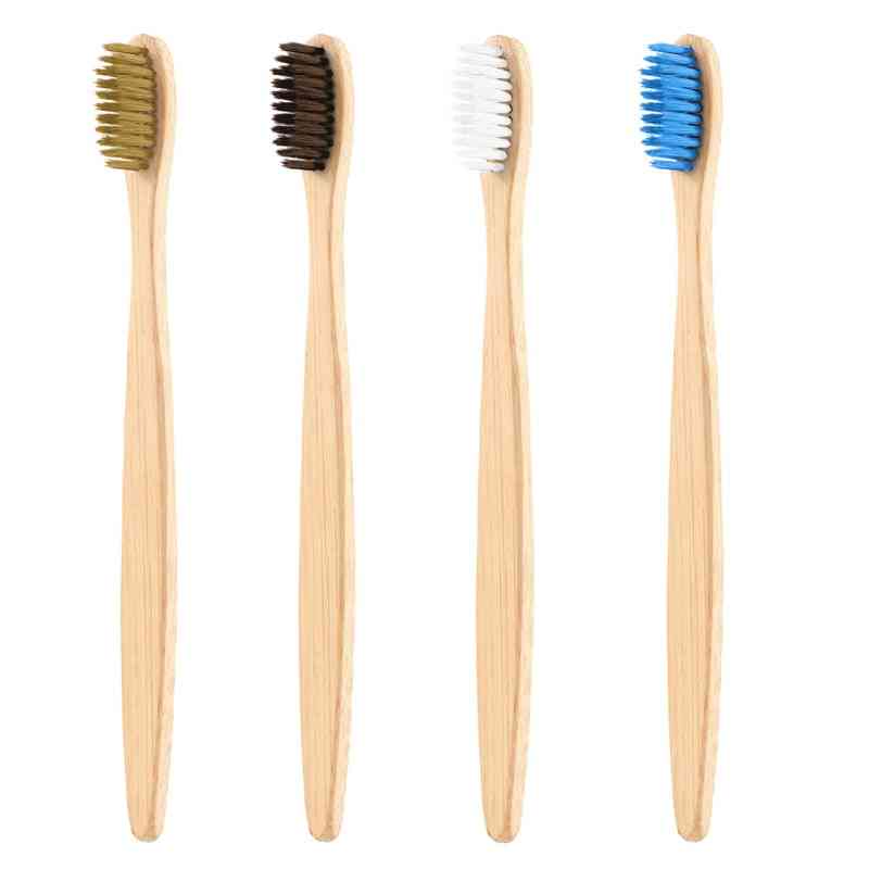 Soft Bristles Toothbrushes - Unisex Natural Bamboo Wooden Handle