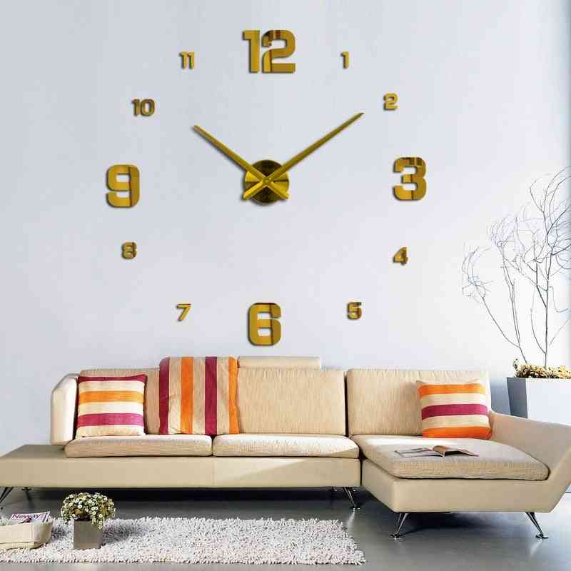 Modern Design Rushed Quartz Super Big Clocks Fashion Watches Mirror Sticker