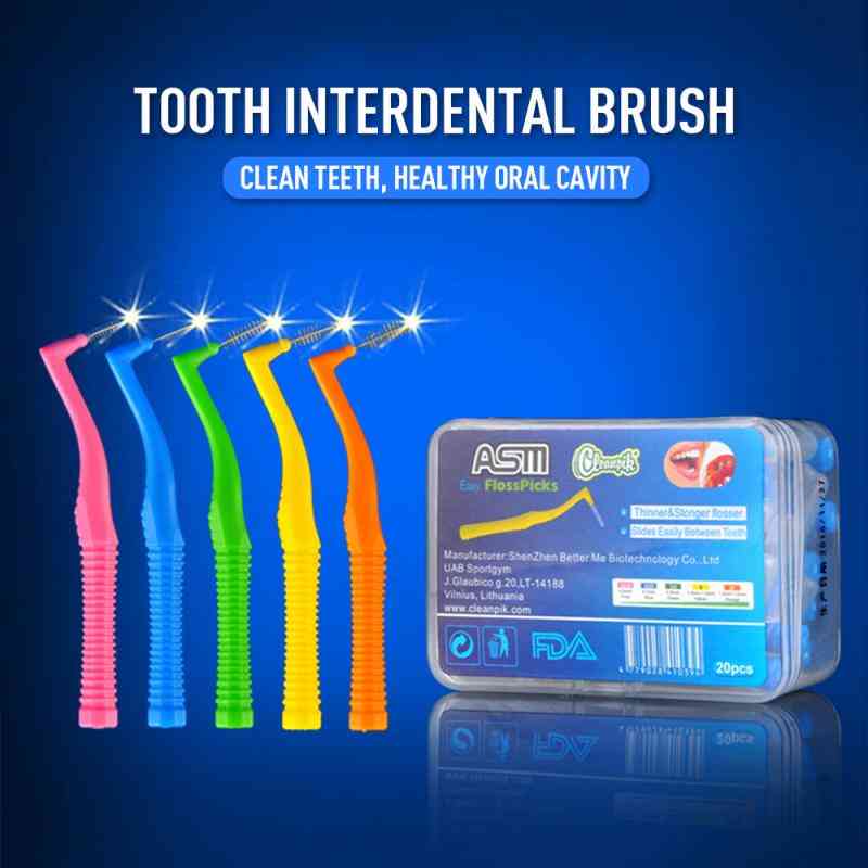 Filo interdentale a forma di l inter detergenti dentali - spazzolino dentale ortodontico / stuzzicadenti per strumento di igiene orale - 0,6 mm