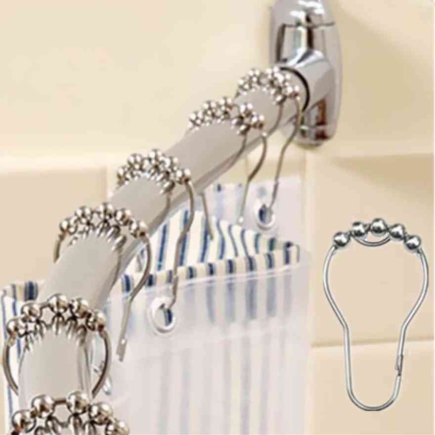 Postes de anel de cortina de chuveiro ganchos de cortina de chuveiro à prova de ferrugem anéis de metal deslizantes para cortinas de varão de chuveiro de banheiro