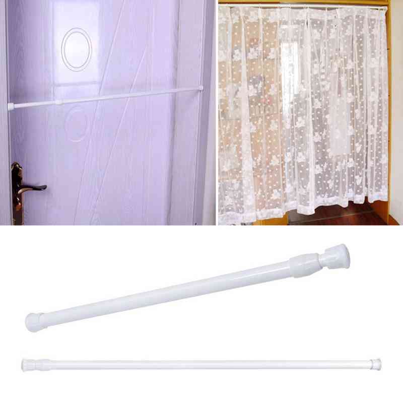 Adjustable Round Shower/wardrobe Curtain Hanging Rods Voile Extendable Sticks Household Telescopic Pole Loaded Hanger