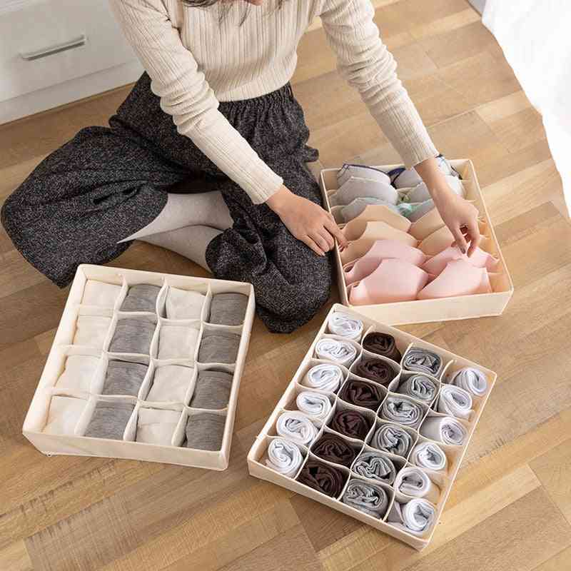 Solid Color Storage Box Organizer For Folding Socks, Bra, Underpants, Underwear