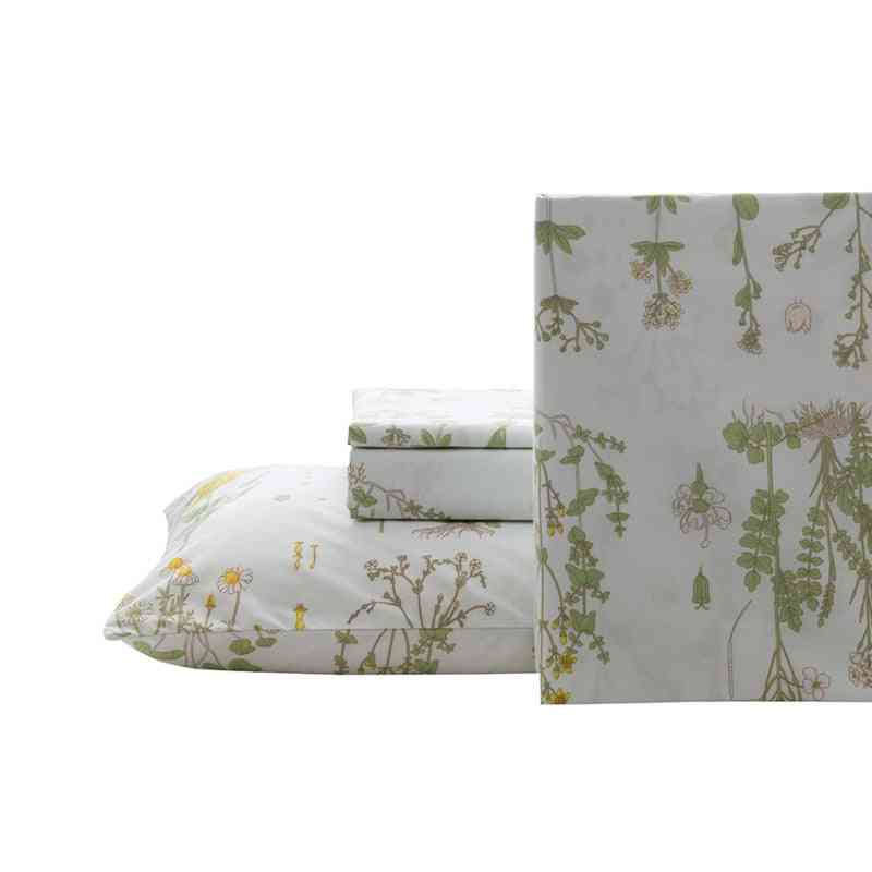 Lakana tyynyliinalla, geometrinen kukka painettu liinavaatteet twin queen king size, tasainen
