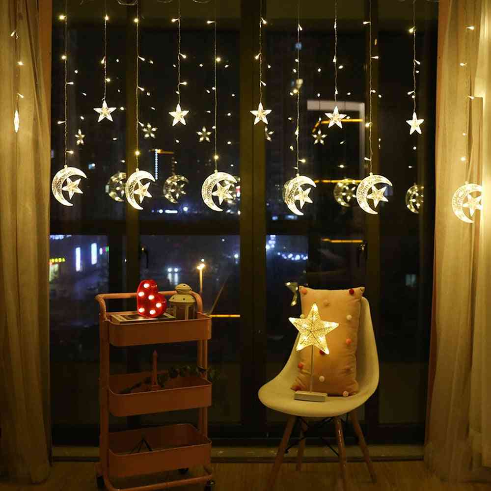 Světelná záclonová víla, vánoční, nový rok, svatební dekorace pro domov