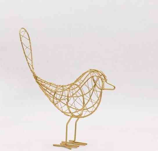 Miniature creative di uccelli astratti in ferro - decorazioni per la casa di figurine di animali vintage
