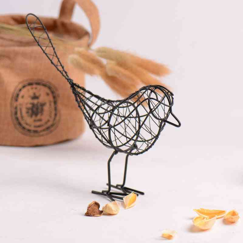 Miniature creative di uccelli astratti in ferro - decorazioni per la casa di figurine di animali vintage