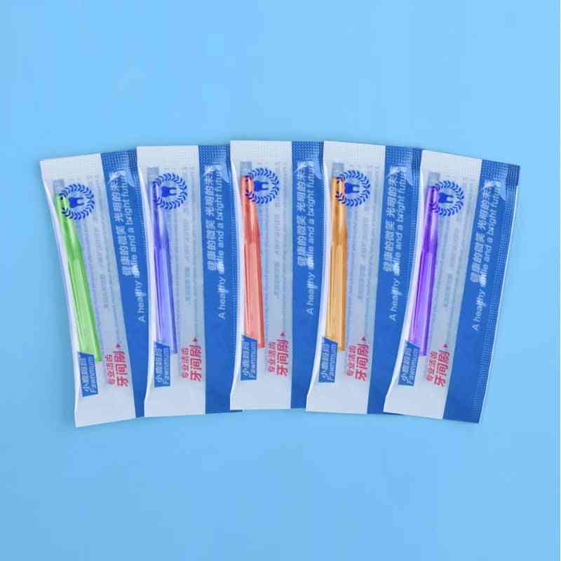 Volwassenen interdentale borstel schoon tussen de tanden tandzijde pick push pull tandenstoker schoonmaken tandenborstels - groen 1,0 mm