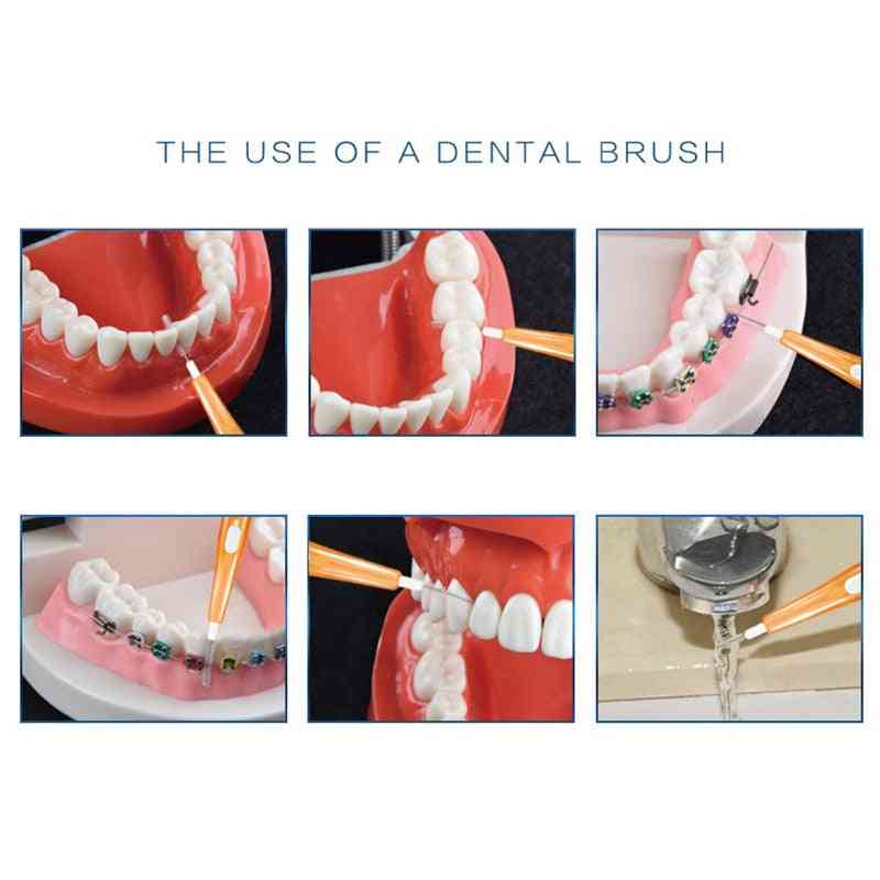 Volwassenen interdentale borstel schoon tussen de tanden tandzijde pick push pull tandenstoker schoonmaken tandenborstels - groen 1,0 mm