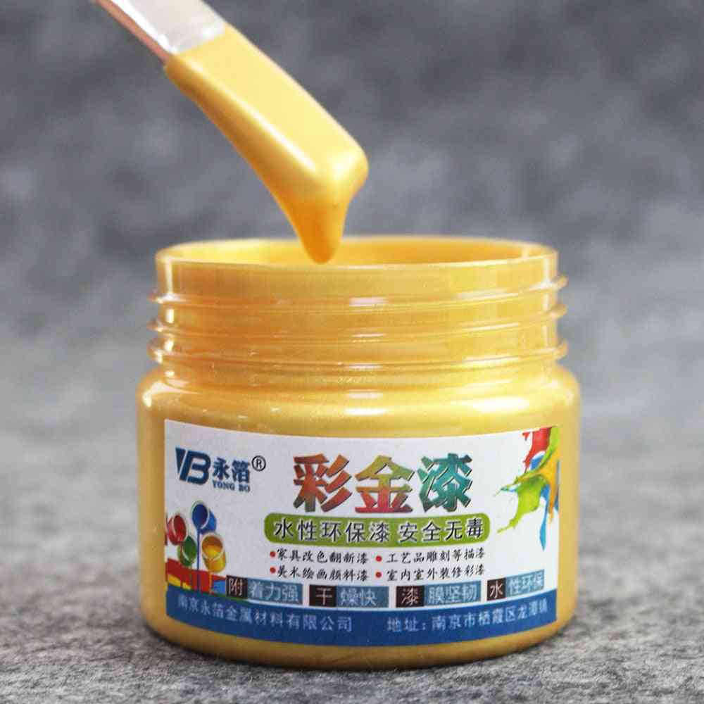 100g Gold Paint Metal Lacquer Varnish Coating, For Wood Furniture ,car Statuary Coloring Water Based