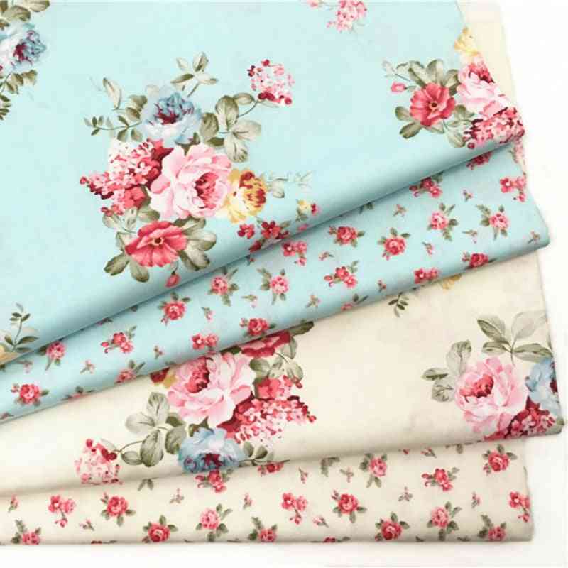 Twill Flower Fabrics For Diy Sewing Textile - Tissue Patchwork Bedding And Quilting