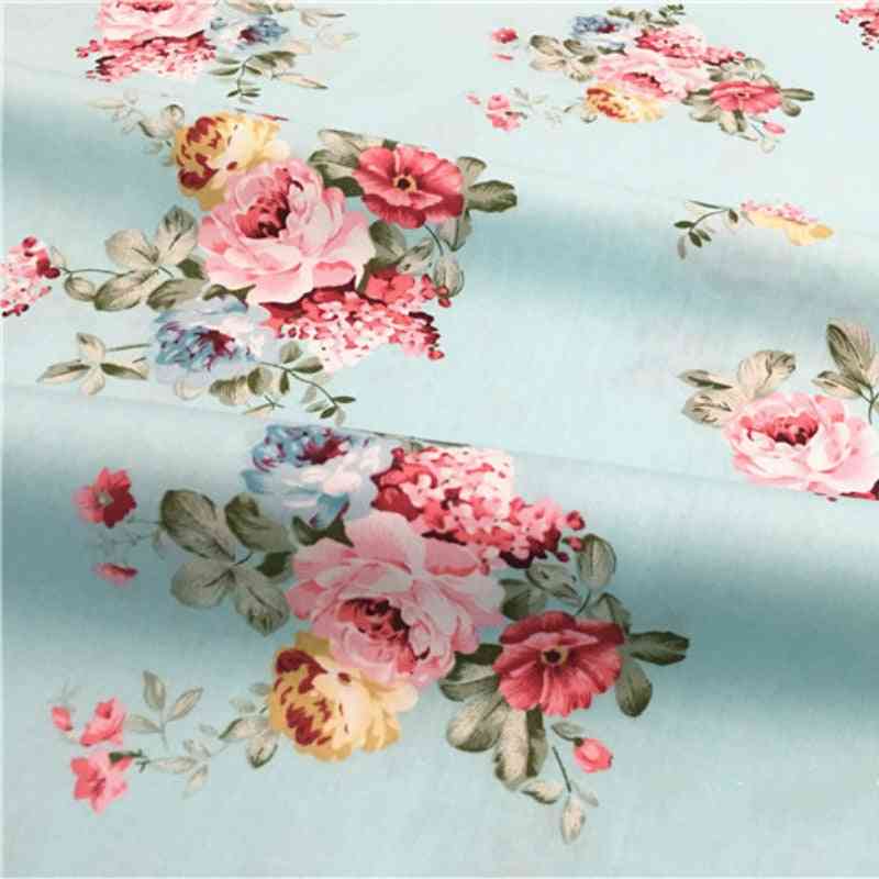 Telas de sarga de flores para coser textiles con bricolaje: ropa de cama y acolchado de patchwork de tejidos