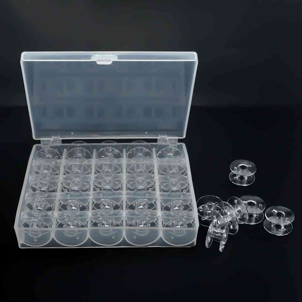 Transparent, Empty Sewing Machine Bobbins Spools - Storage Box For Home Sewing Accessories Tools