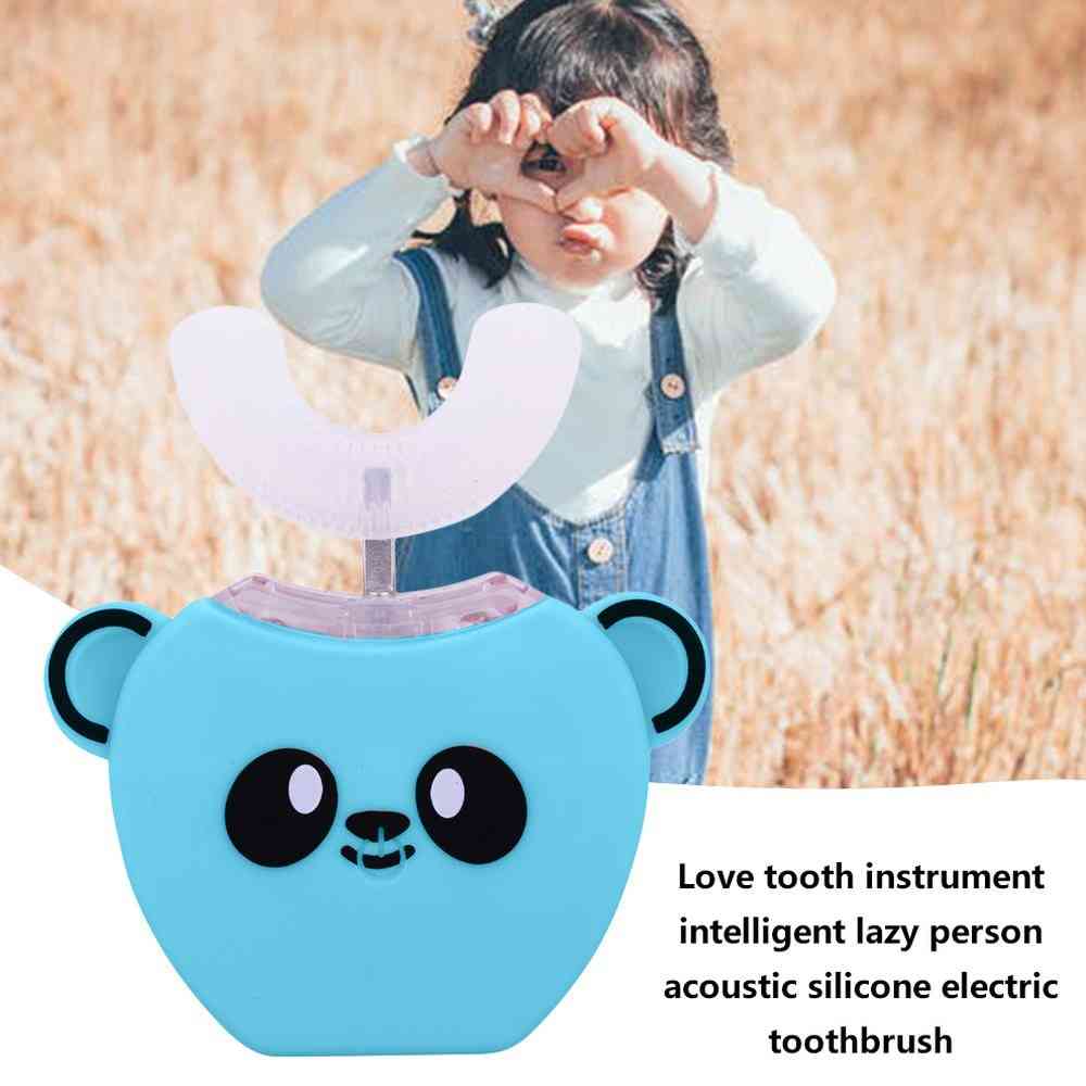 Smart u 360 stopni soniczna elektryczna i muzyczna silikonowa automatyczna ultradźwiękowa szczoteczka do zębów z rysunkowym wzorem dla dzieci, dzieci w wieku 3-7 lat
