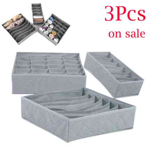3pcs/set Foldable Drawer ,organizers ,storage Box Case For Bra ,ties, Underwear , Socks , - Scarf Drawer