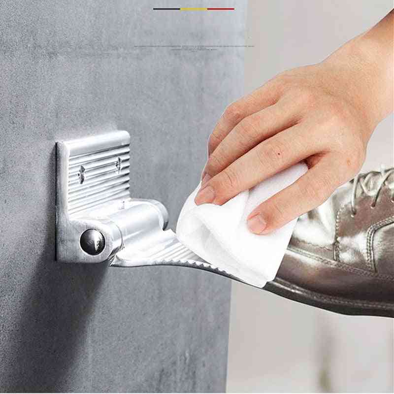 Bruser fodskammel aluminiumslegering sort / sølv vægmonteret 1 stk brusebad fodskammel badeværelse hvid piedestal fodskammel hardware