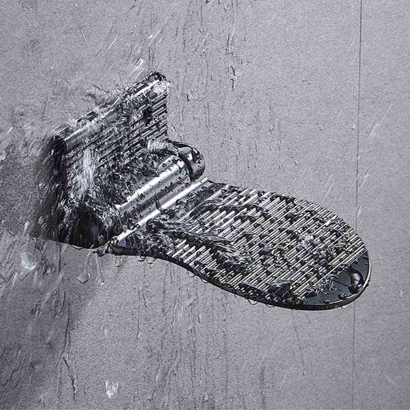 Bruser fodskammel aluminiumslegering sort / sølv vægmonteret 1 stk brusebad fodskammel badeværelse hvid piedestal fodskammel hardware