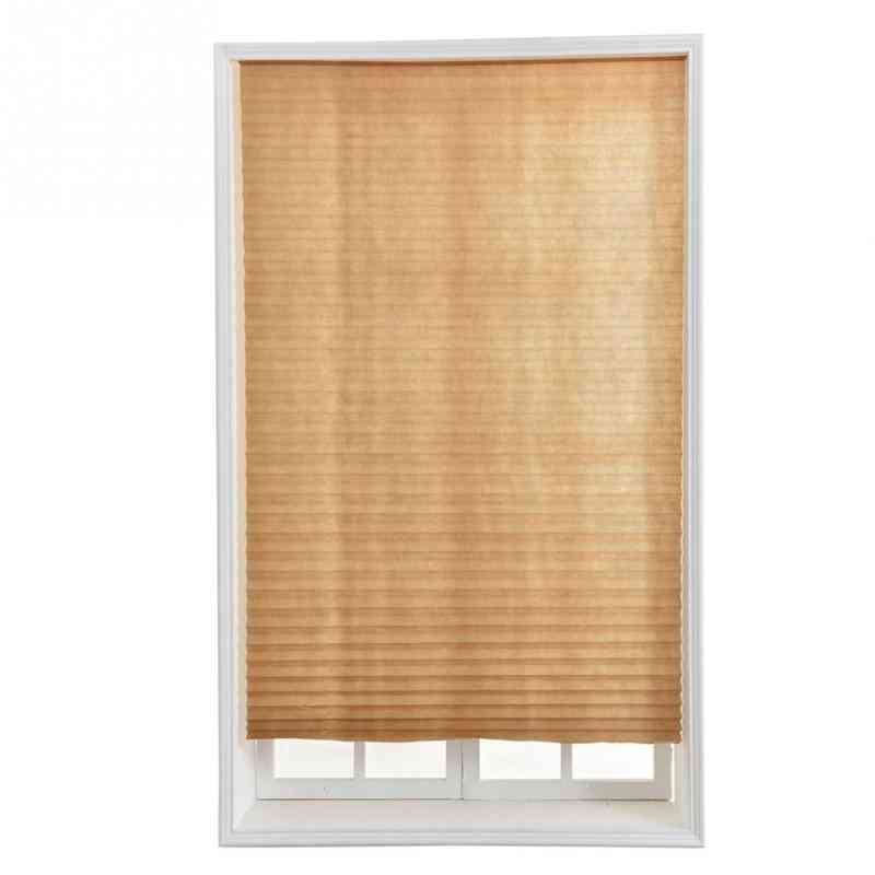 Self Adhesive Pleated Blinds Half Blackout Bathroom Windows Curtains Shades - Non Woven Living Room, Bedroom, Kitchen, Balcony Blinds