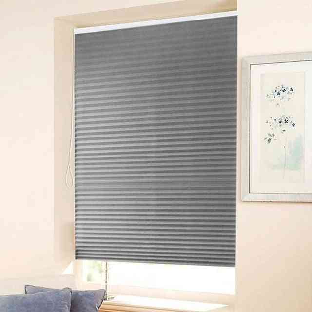 Self Adhesive Pleated Blinds Half Blackout Windows Curtains For Kitchen, Bathroom, Balcony