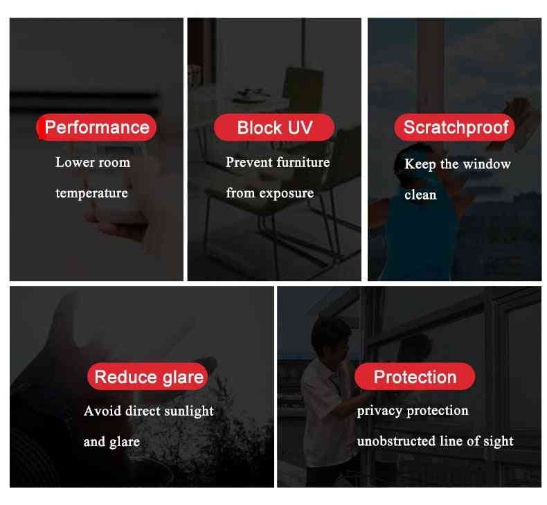 Gemstone Waterproof Window Film One Way Mirror Insulation Stickers - Uv Rejection Privacy Window Tint Films