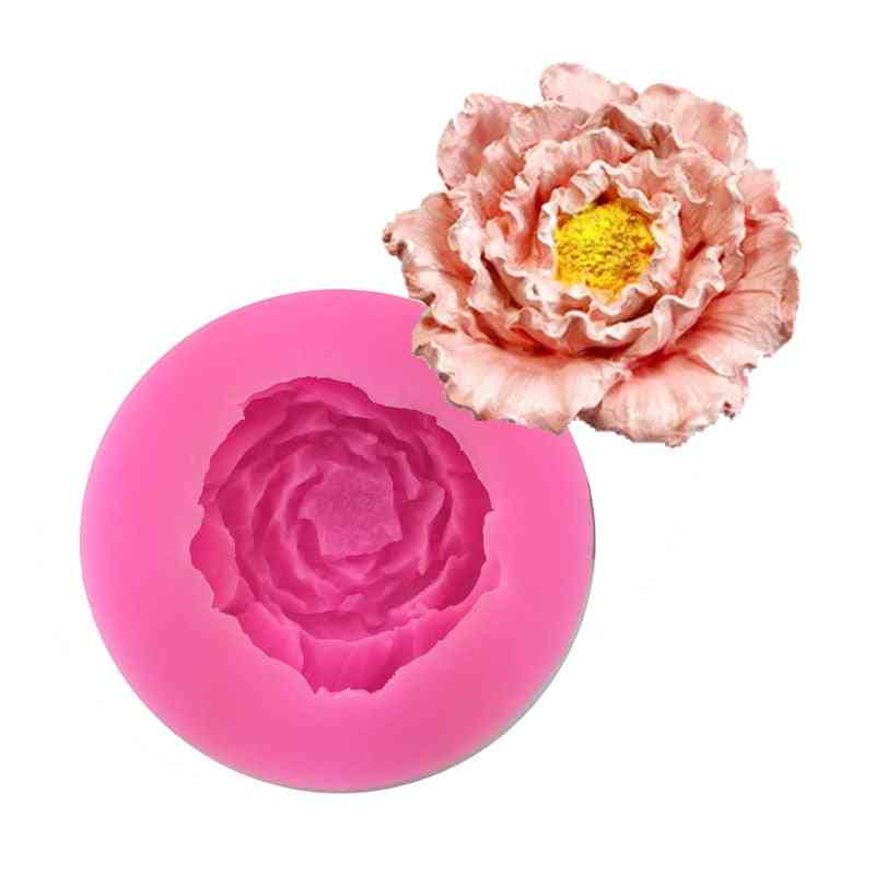 Flor de peonía hecha a mano, molde de vela de flor de silicona de flor rosa, molde de jabón diy
