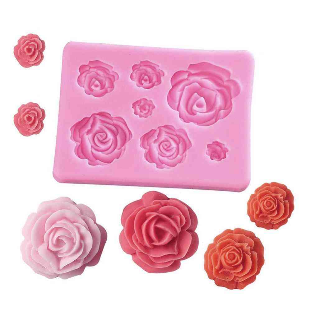 Ręcznie robiona forma na mydło silikonowe 3D w kształcie kwiatu róży - forma dekoracji kremówki czekoladowej - a