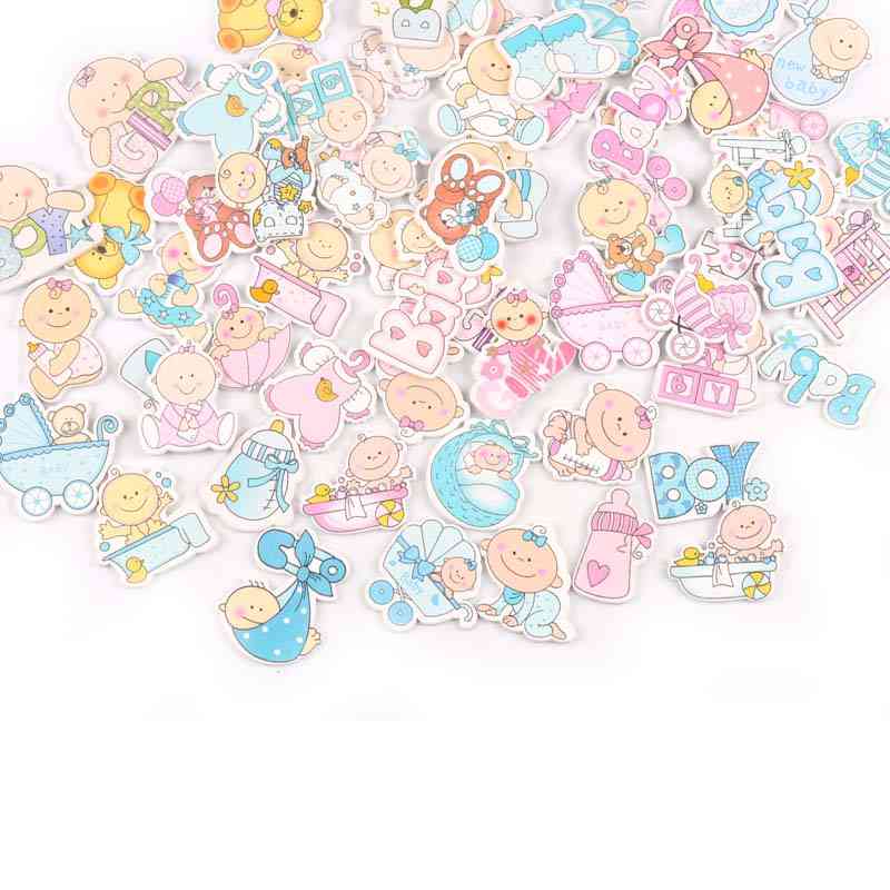 Lovely Baby Painted-wooden Slices For Diy  Craft, Scrapbooking And Art Work