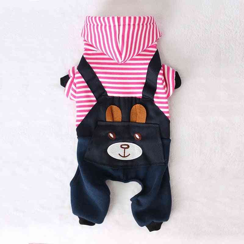 Fashion Striped Pet Dog Clothes For Dogs Coat Hoodie Sweatshirt Winter Clothing Cartoon Pets Clothing