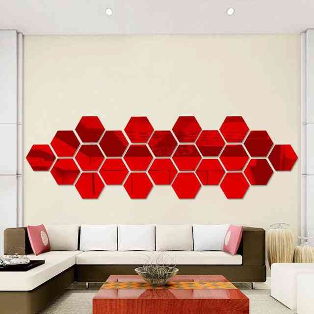 Hexagonal 3d Mirror Wall Stickers - For Restaurant Aisle Floor