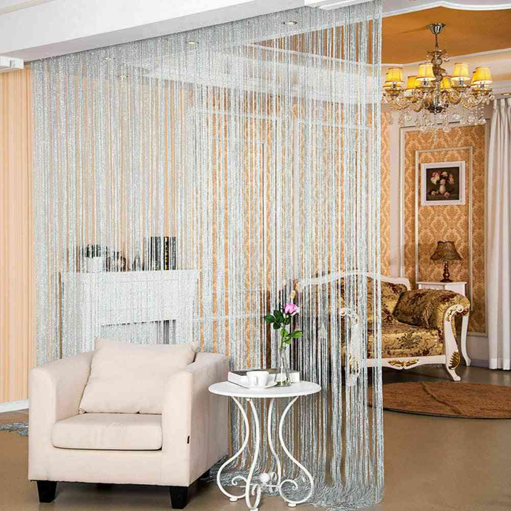 Stylish Glitter String Door Curtain Room Dividers - Beaded Fly Screen Fringe Window Panel