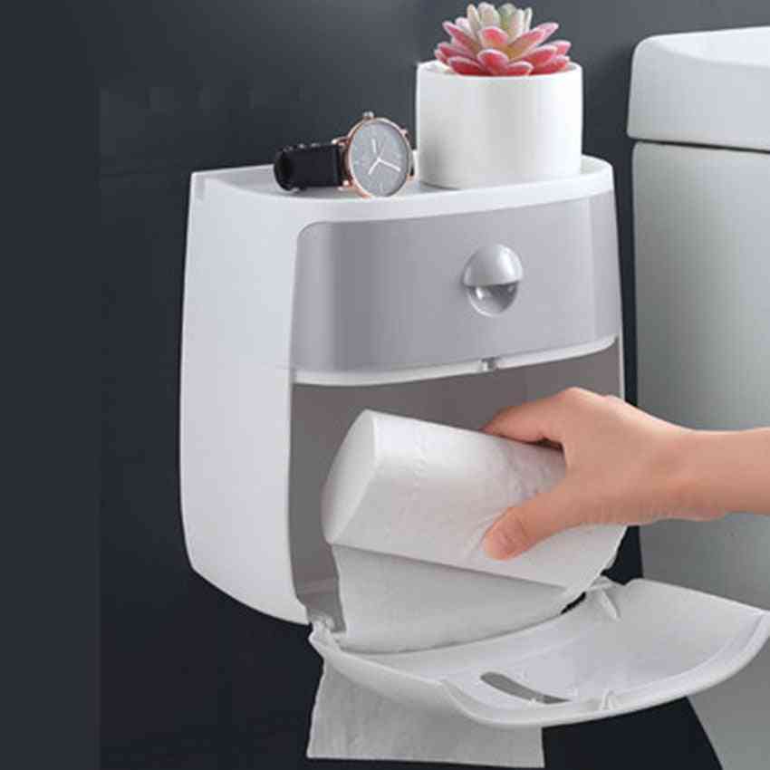Plastični nosilec toaletnega papirja kopalnica dvojna papirnata škatla za papir na steni polica za shranjevanje škatle za toaletne škatle