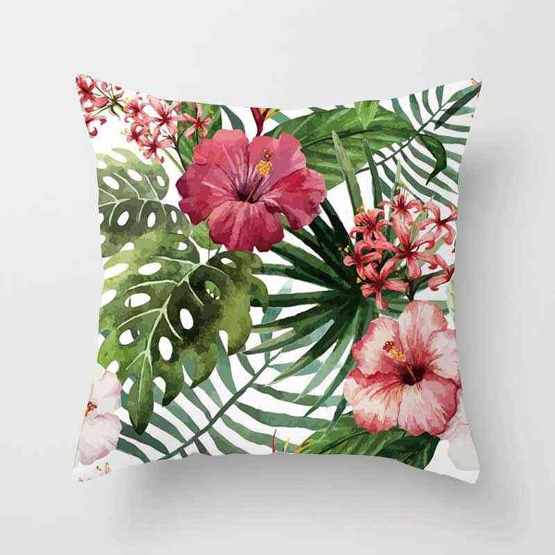 Tropical Plants Polyester - Decorative Pillow Case